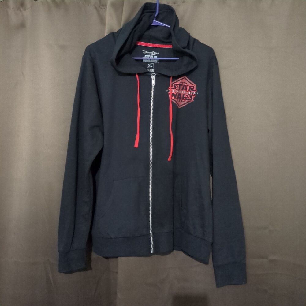 Disney Parks Star Wars Mens Black Zip-Up The Last Jedi Hoodie Jacket XL
